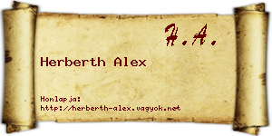 Herberth Alex névjegykártya